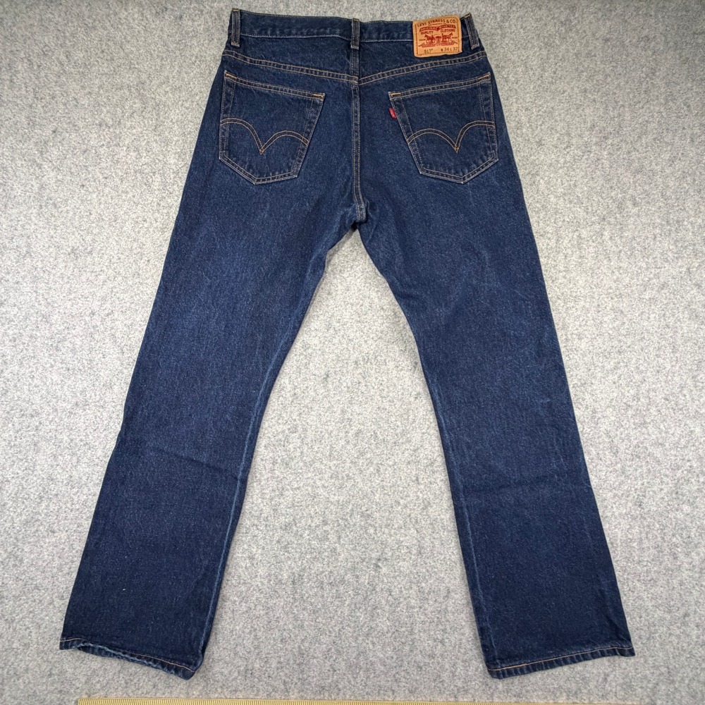 Y2K Levis 517 Bootcut Jeans Mens 34X32 Blue Denim Medium Wash Patched Mexico